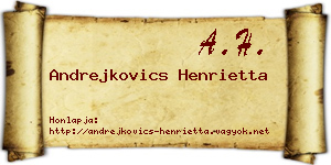 Andrejkovics Henrietta névjegykártya