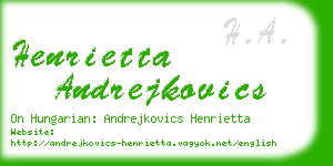 henrietta andrejkovics business card